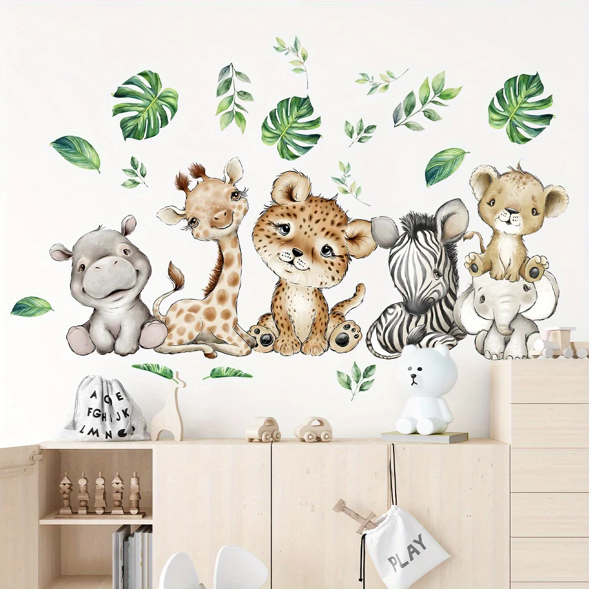 Baby Nursery Decals - 1 adet karikatür sevimli su aygırı