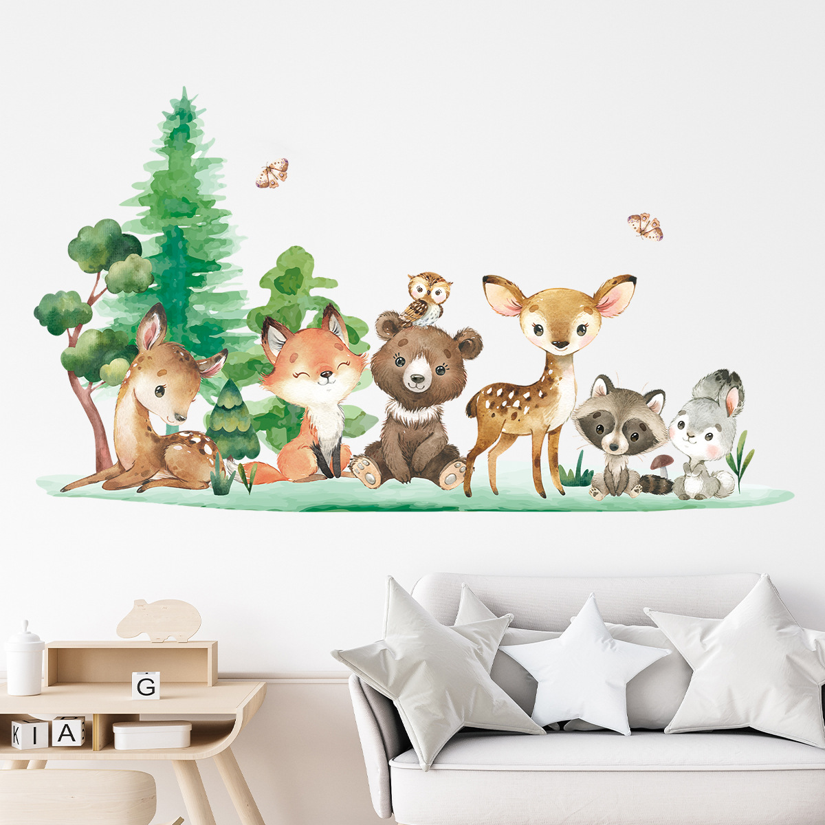 Baby Nursery Animal Theme - Orman Hayvanları Tema Ayı Geyik Tavşan