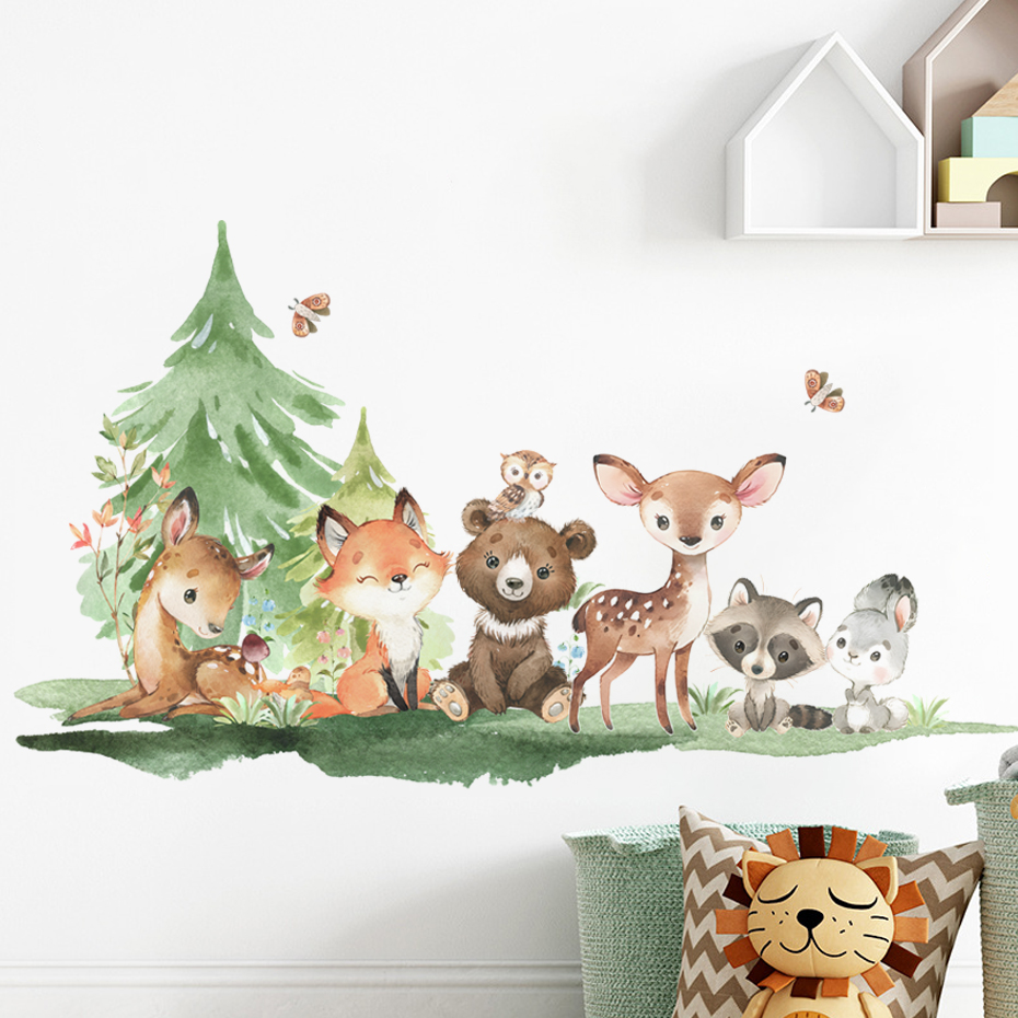 Baby Nursery Animal Theme - Orman Hayvanları Tema Ayı Geyik Tavşan