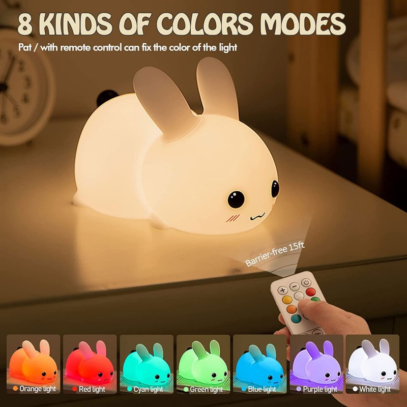 Baby Nursery Egg Light - LED Tavşan Gece Lambası Uzaktan Kumanda