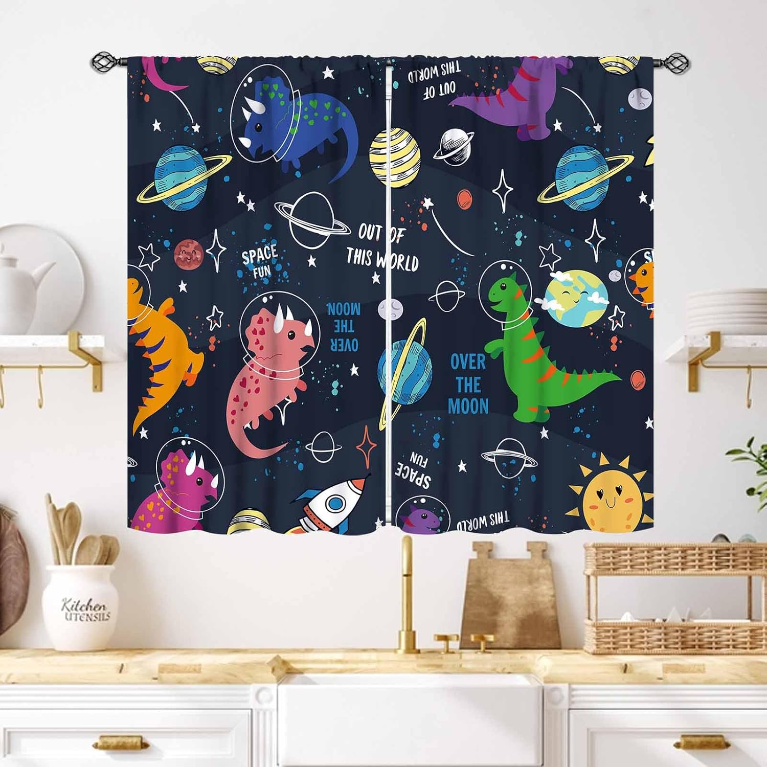 Baby Nursery Animal Theme - Çocuk Odası için Dinozor Perdeleri, Karikatür