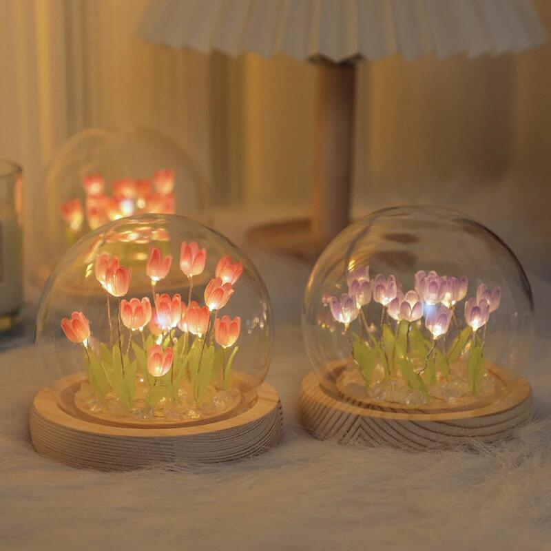 Baby Nursery Egg Light - Yapay Lale Çiçek Gece Lambası Süsler