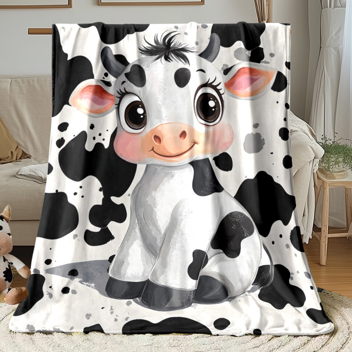 Sevimli Karikatür İnek Siyah B - Baby Nursery Animal Theme incelemesi ve fiyatı