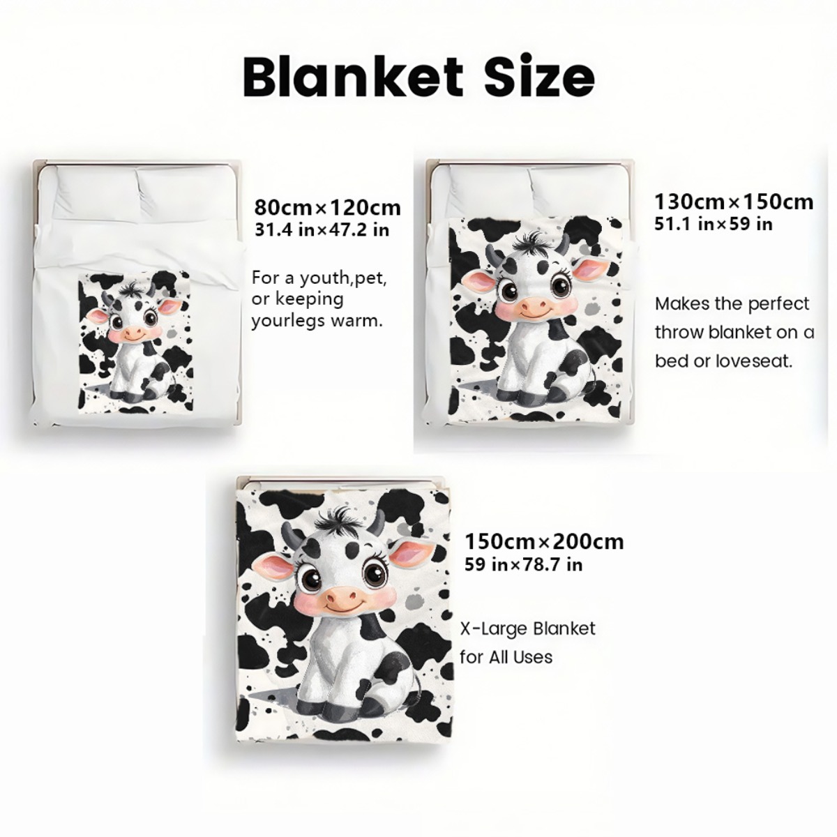 Sevimli Karikatür İnek Siyah B - Baby Nursery Animal Theme incelemesi ve fiyatı