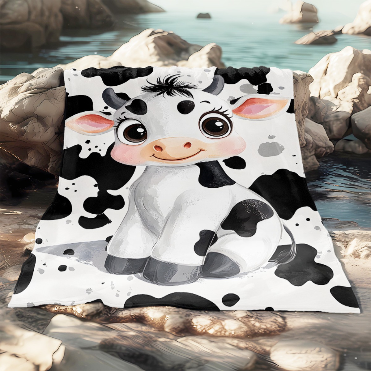 Sevimli Karikatür İnek Siyah B - Baby Nursery Animal Theme incelemesi ve fiyatı
