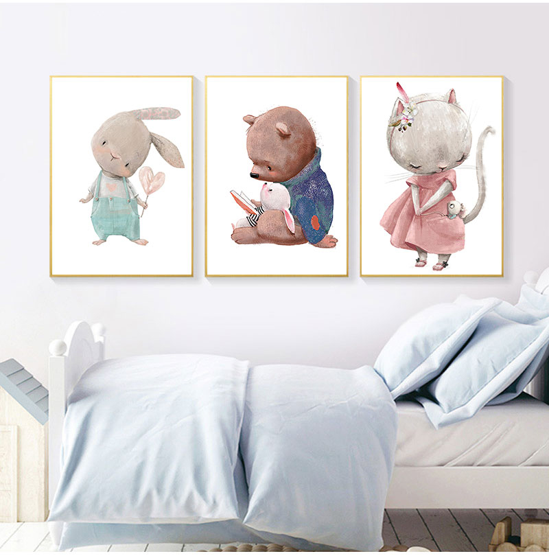 1 adet çerçevesiz dekoratif sa - Animals Baby Nursery incelemesi ve fiyatı