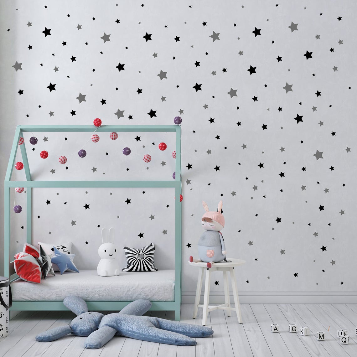 Karikatür 65 Adet Yıldız Duvar - Baby Nursery Decals incelemesi ve fiyatı
