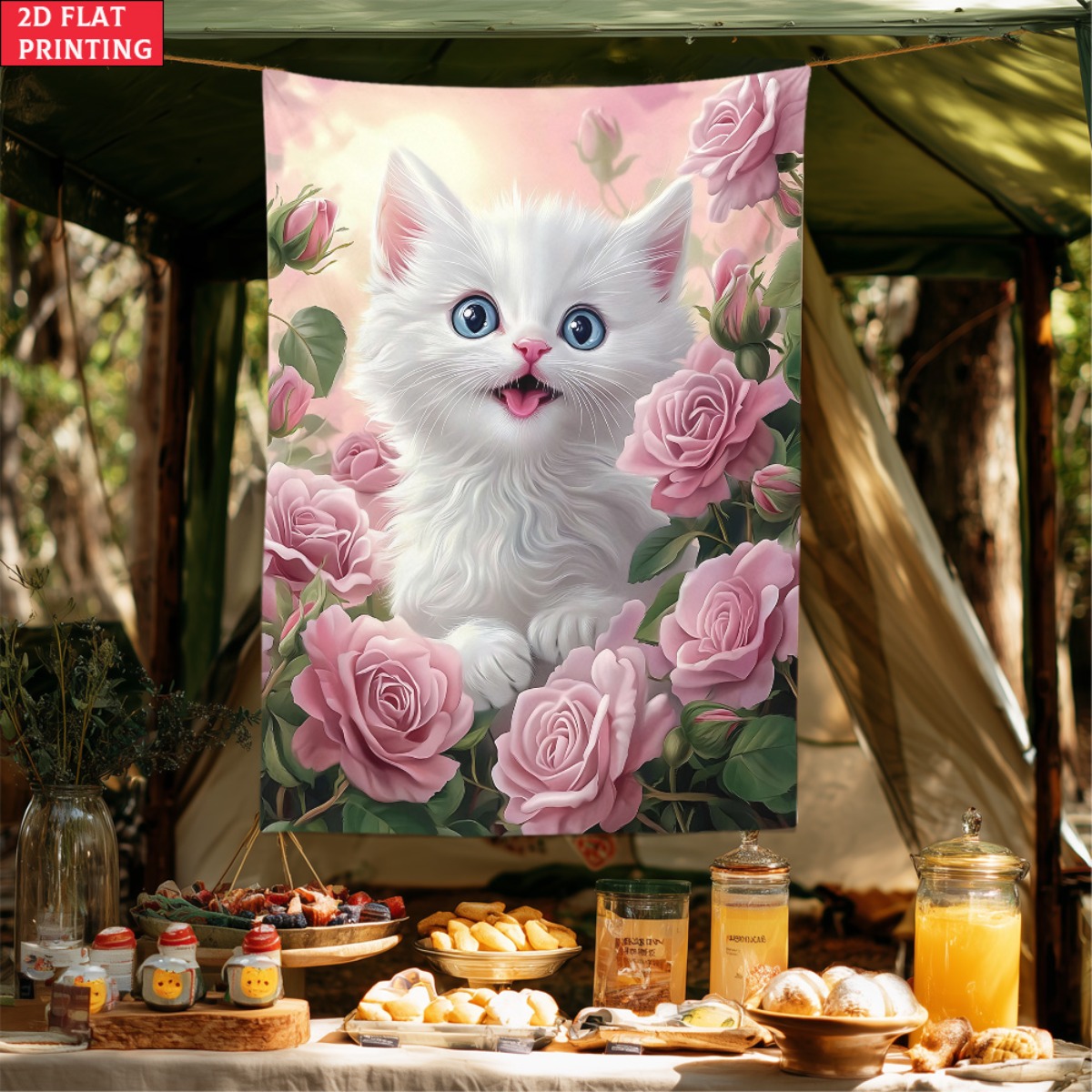Sevimli beyaz kedi yavrusu gül - Baby Nursery Colors incelemesi ve fiyatı