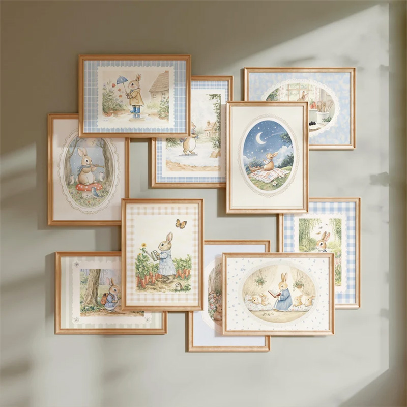 Vintage Boho Mavi Ekose Tavşan - Baby Nursery Vintage Decor incelemesi ve fiyatı