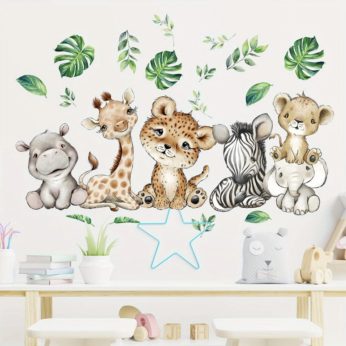 1 adet karikatür sevimli su ay - Baby Nursery Decals incelemesi ve fiyatı