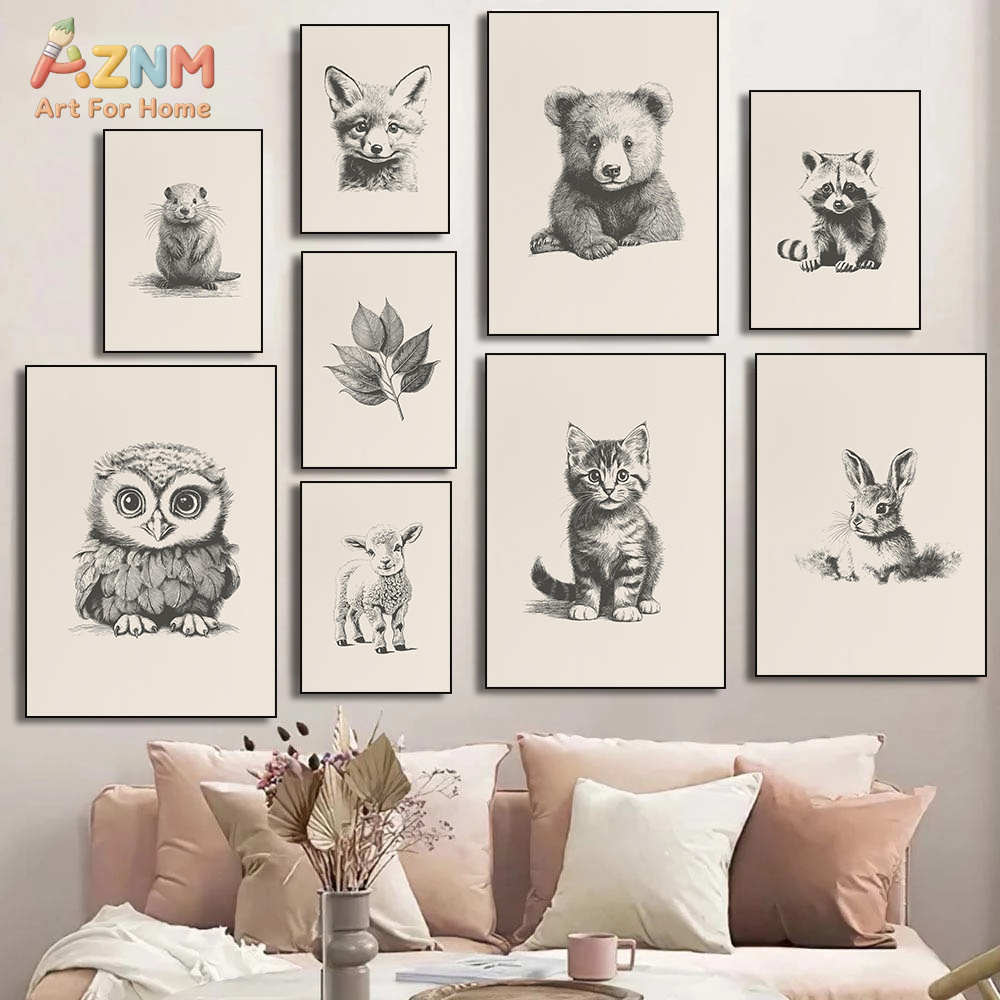 AZNM Vintage Eskiz Bebek Hayva - Baby Nursery Vintage Decor incelemesi ve fiyatı