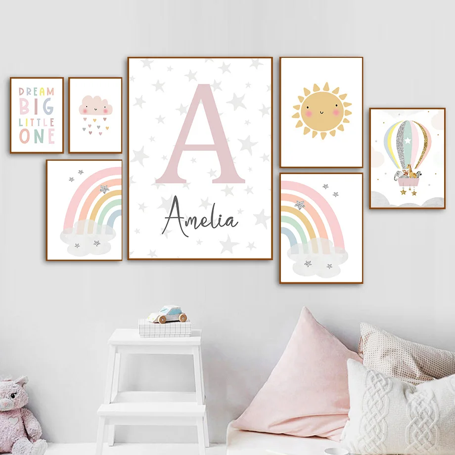 Zürafa Fil Sıcak Balon Güneş G - Baby Nursery Name Wall Art incelemesi ve fiyatı