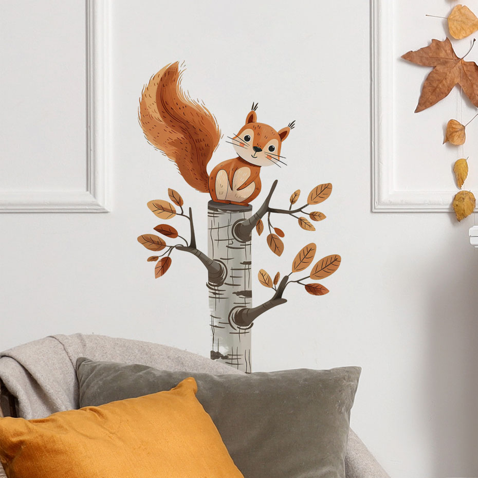 Karikatür Sincap Bir Ağaca Hay - Baby Nursery Wall Decals incelemesi ve fiyatı