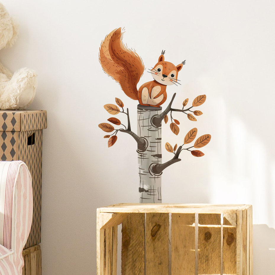 Karikatür Sincap Bir Ağaca Hay - Baby Nursery Wall Decals incelemesi ve fiyatı
