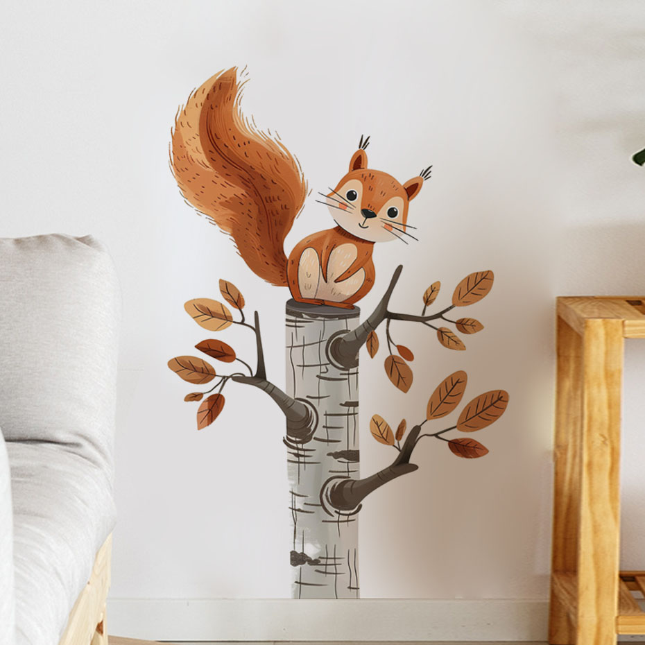 Karikatür Sincap Bir Ağaca Hay - Baby Nursery Wall Decals incelemesi ve fiyatı
