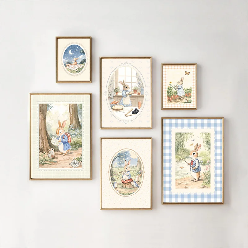 Vintage Boho Mavi Ekose Tavşan - Baby Nursery Vintage Decor incelemesi ve fiyatı