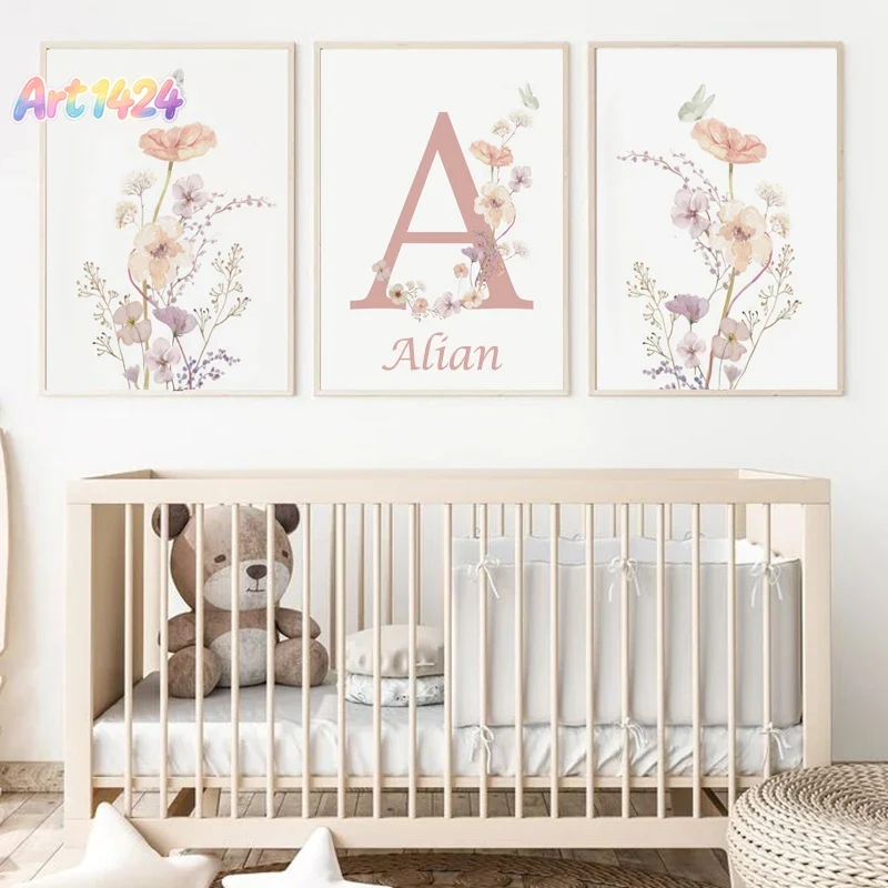 Kişiye Özel İsimli Kır Çiçeği  - Baby Nursery Name Wall Art incelemesi ve fiyatı