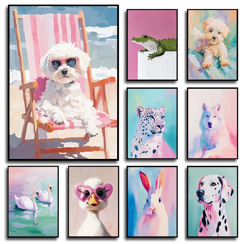 Pastel Hayvan Tuval Duvar Sana - Baby Nursery Animal Theme incelemesi ve fiyatı