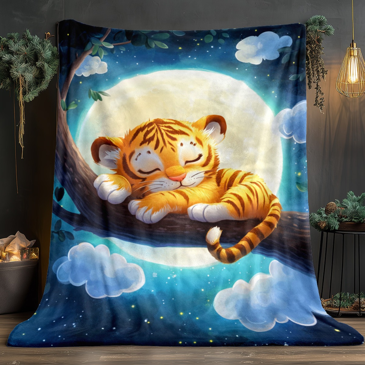 Ağaç dalında sevimli uyuyan ka - Baby Nursery Animal Theme incelemesi ve fiyatı