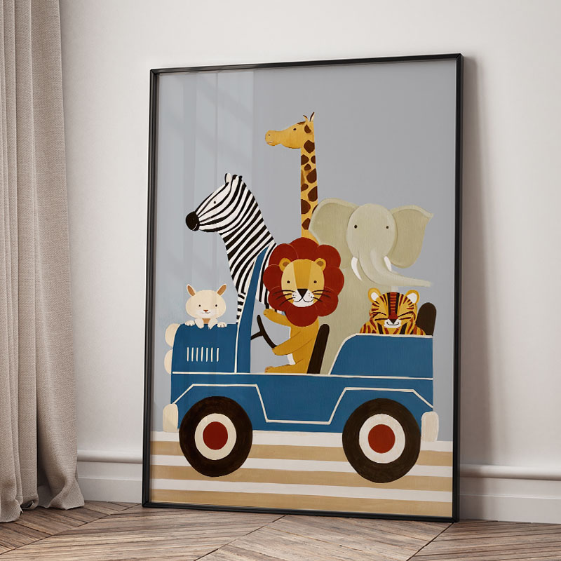 Komik Karikatür Hayvan Araba B - Animals Baby Nursery incelemesi ve fiyatı