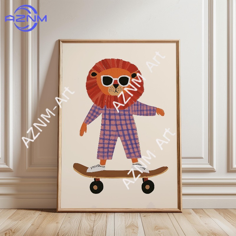 1 adet komik hayvan kaykay pos - Animals Baby Nursery incelemesi ve fiyatı