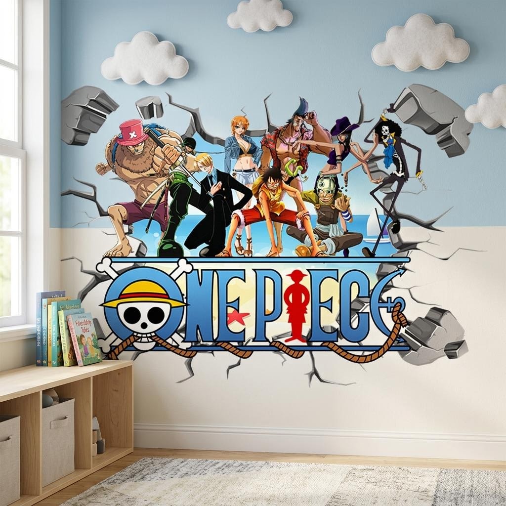 Karikatür tek parça Luffy 3D d - Baby Nursery Decals incelemesi ve fiyatı
