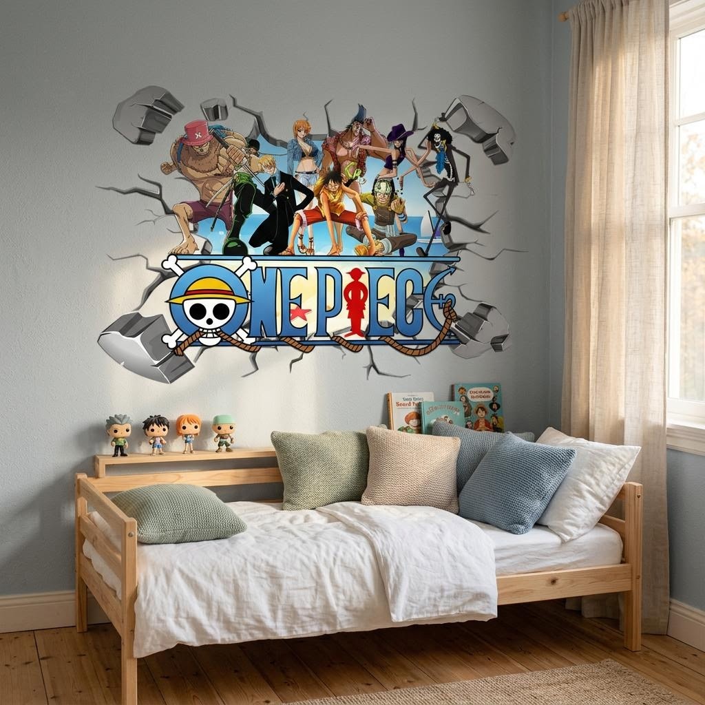 Karikatür tek parça Luffy 3D d - Baby Nursery Decals incelemesi ve fiyatı