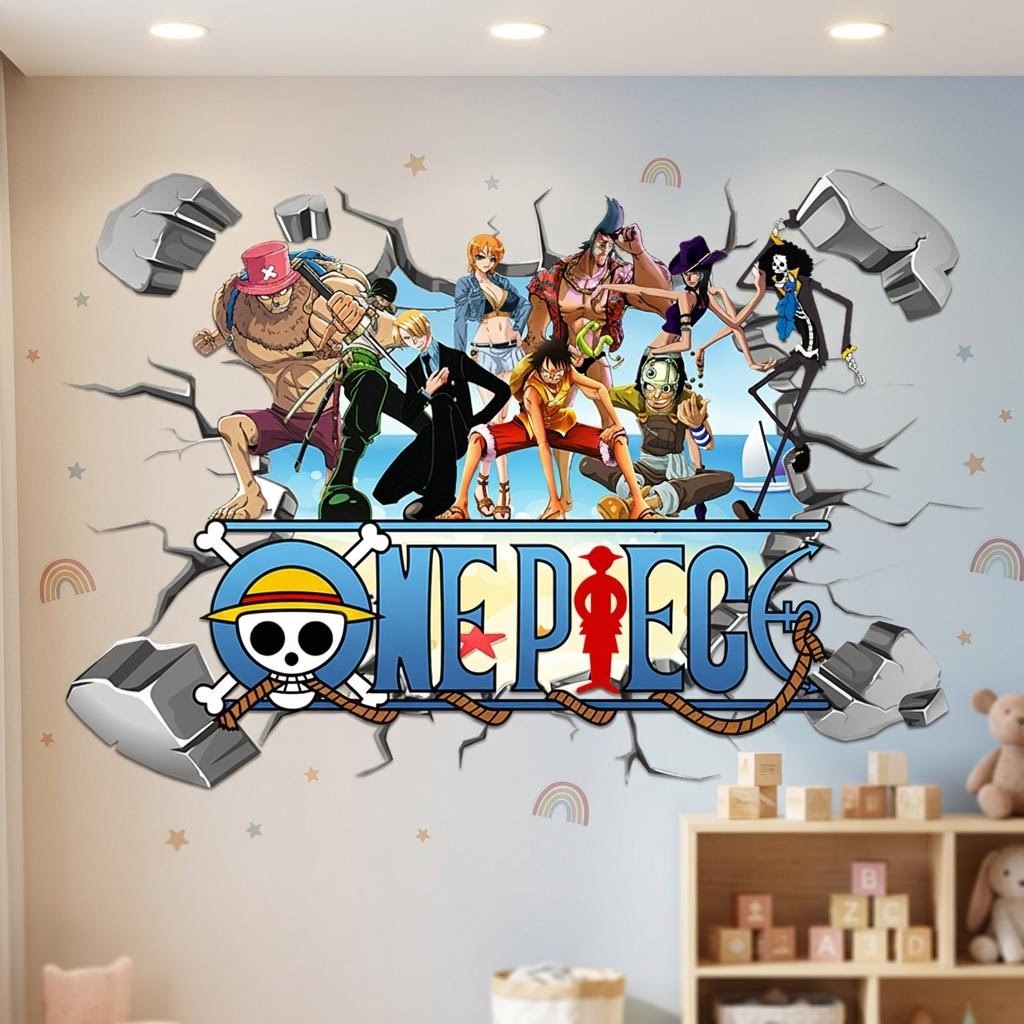Karikatür tek parça Luffy 3D d - Baby Nursery Decals incelemesi ve fiyatı