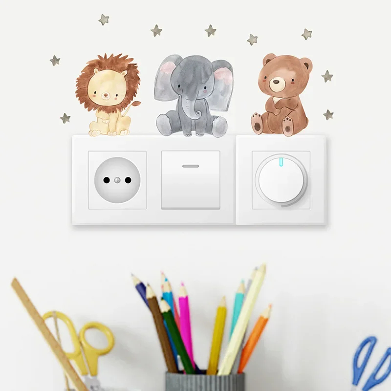 1/2/4/6 takım karikatür hayvan - Baby Nursery Decals incelemesi ve fiyatı