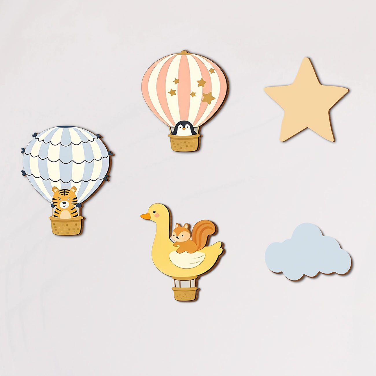 5 Adet Hayvan Sıcak Hava Balon - Baby Nursery Decals incelemesi ve fiyatı