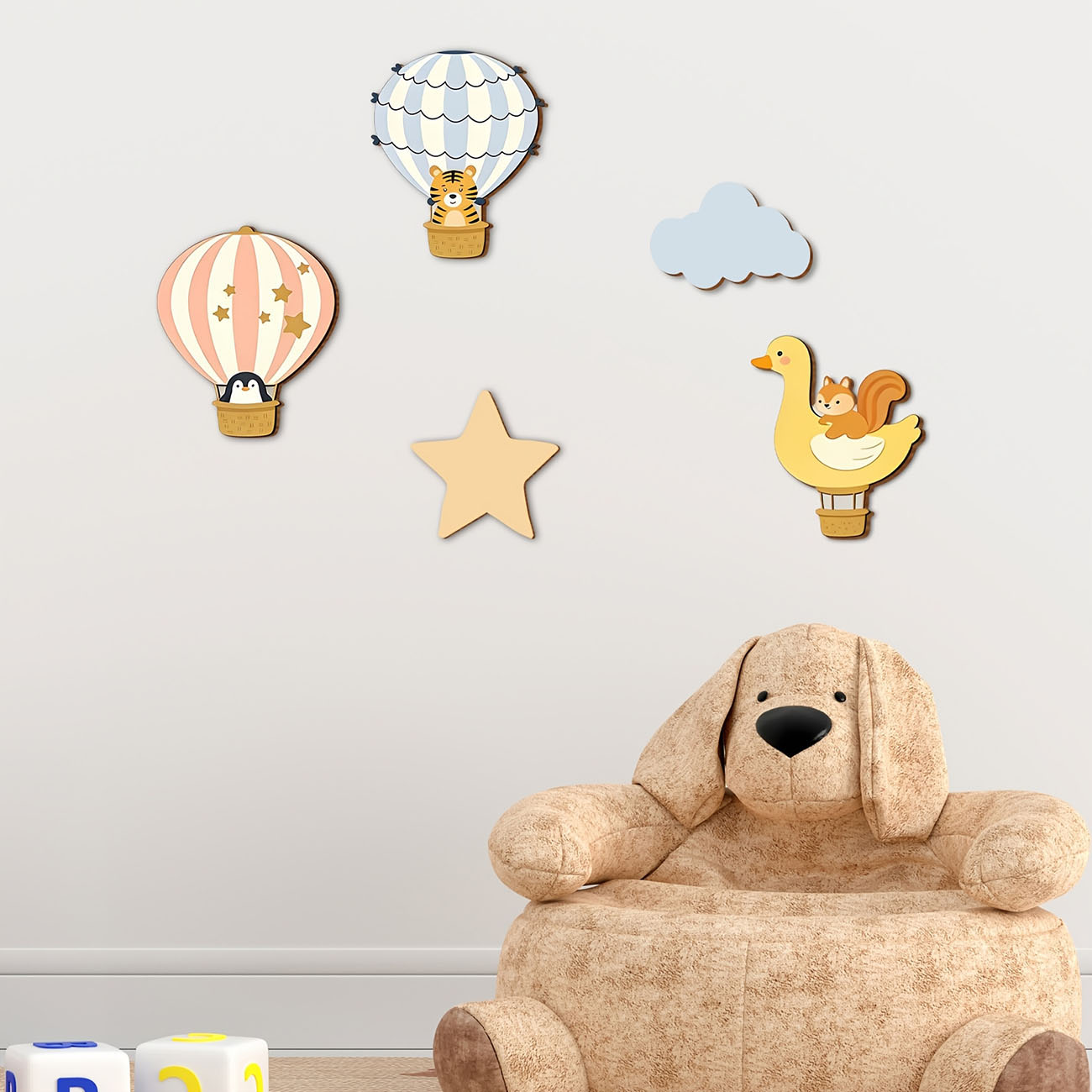 5 Adet Hayvan Sıcak Hava Balon - Baby Nursery Decals incelemesi ve fiyatı